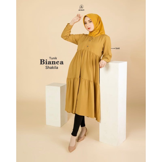 BIANCA TUNIK//ARRAFI HIJAB//TUNIK ARRAFI//TUNIK DEWASA//LONG TUNIK//TERBARU//TERLARIS//COD