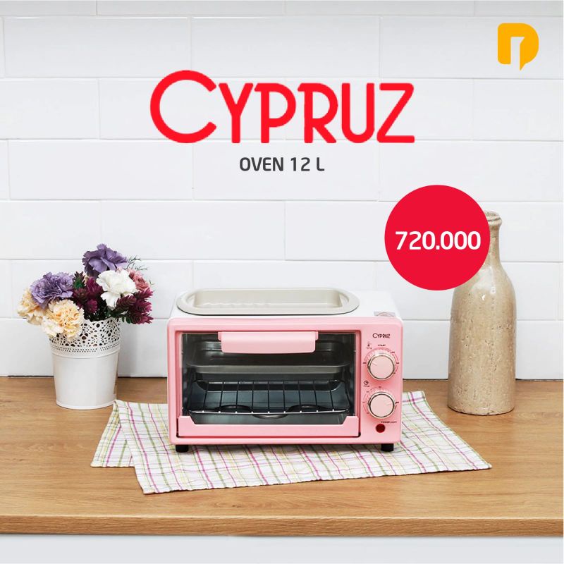 Cypruz Oven Mini Pink 12 Liter Low Watt