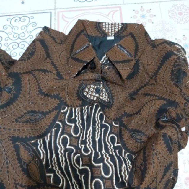 Giandra Kemeja Batik Pria Atasan Batik Baju Batik Pria Lengan Panjang Batik Modern Ori By Gba