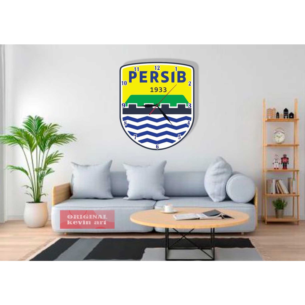 JAM DINDING PERSIB KAYU UNIK BESAR VINTAGE CUSTOM KADO ULANG TAHUN HIASAN RUMAH MURAH TERLARIS