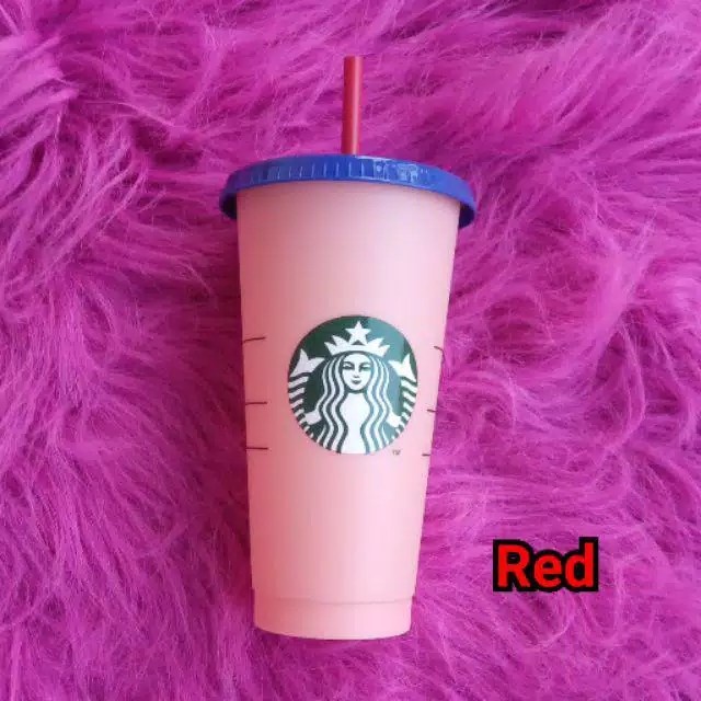 BTL MNM | Tumbler Starbucks Reusable Cup Color Changing Cups ORIGINAL 100% - Merah KODE PROMO 321