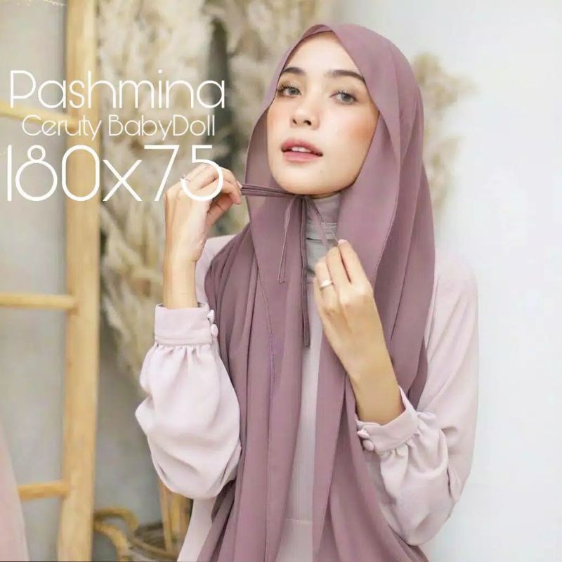 PASHMINA CERUTY BABYDOLL TALI PREMIUM || JAHITAN TEPI RAPIH || 180x75 || BISA COD