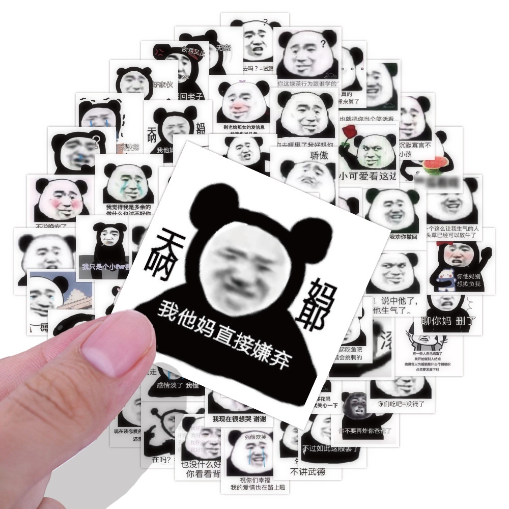 Panda kepala ekspresi wajah tas stiker lucu Internet selebriti avatar Piala jurnal bahan phone case