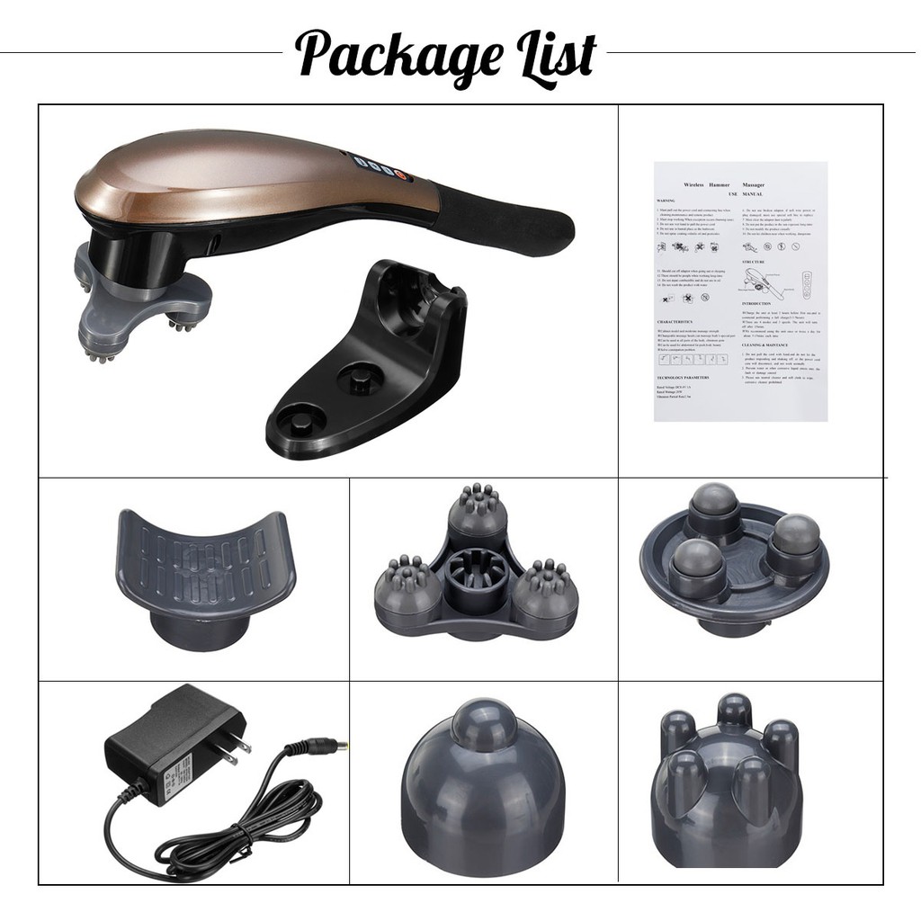 ROCKWARE Wireless Handheld Massage Hammer - RW-A87117 - Alat Pijat Model Genggam Harga Terjangkau