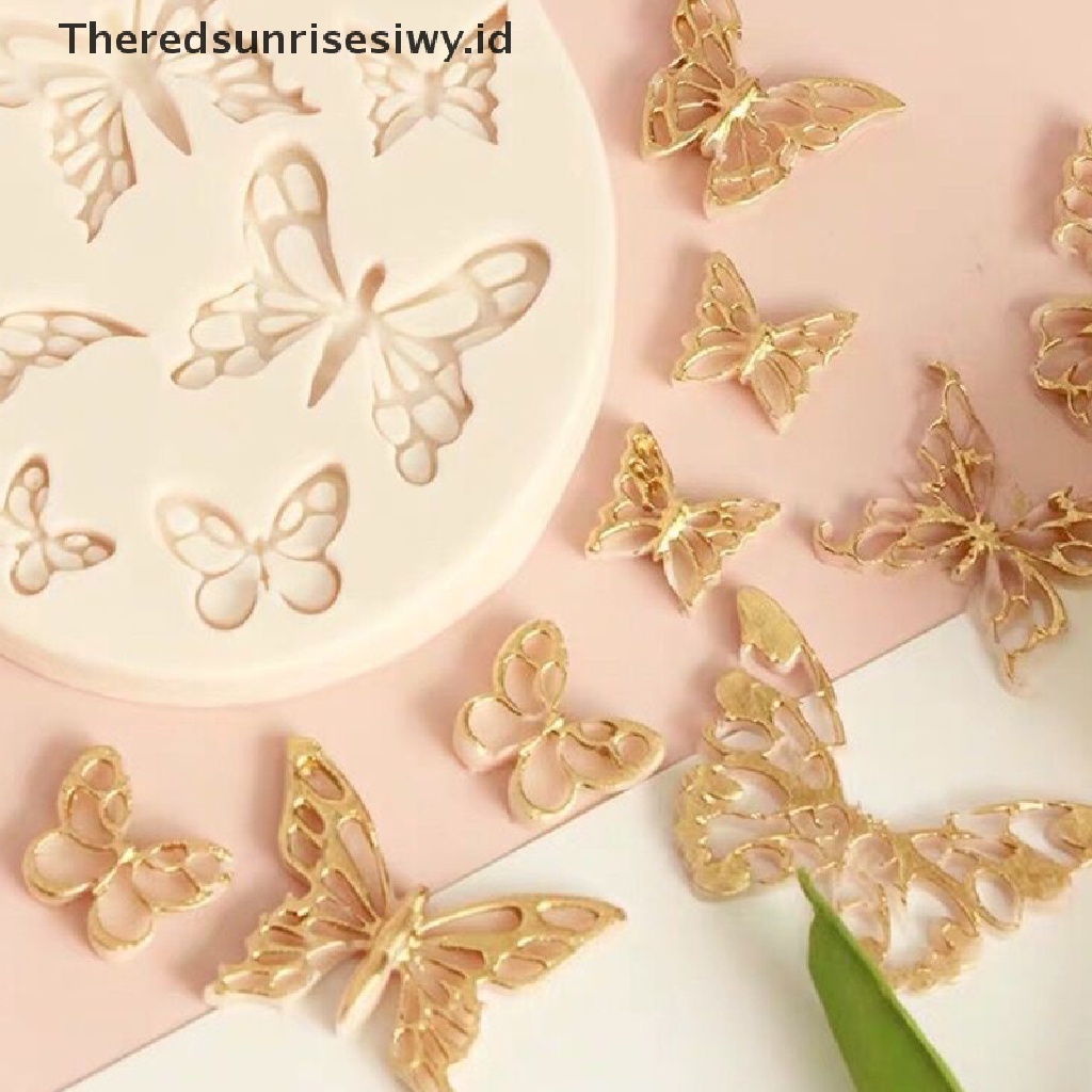 # Alat Rumah Tangga # Butterfly Cetakan Fondant Bentuk Kupu-Kupu Bahan Silikon Untuk Dekorasi Kue Pernikahan