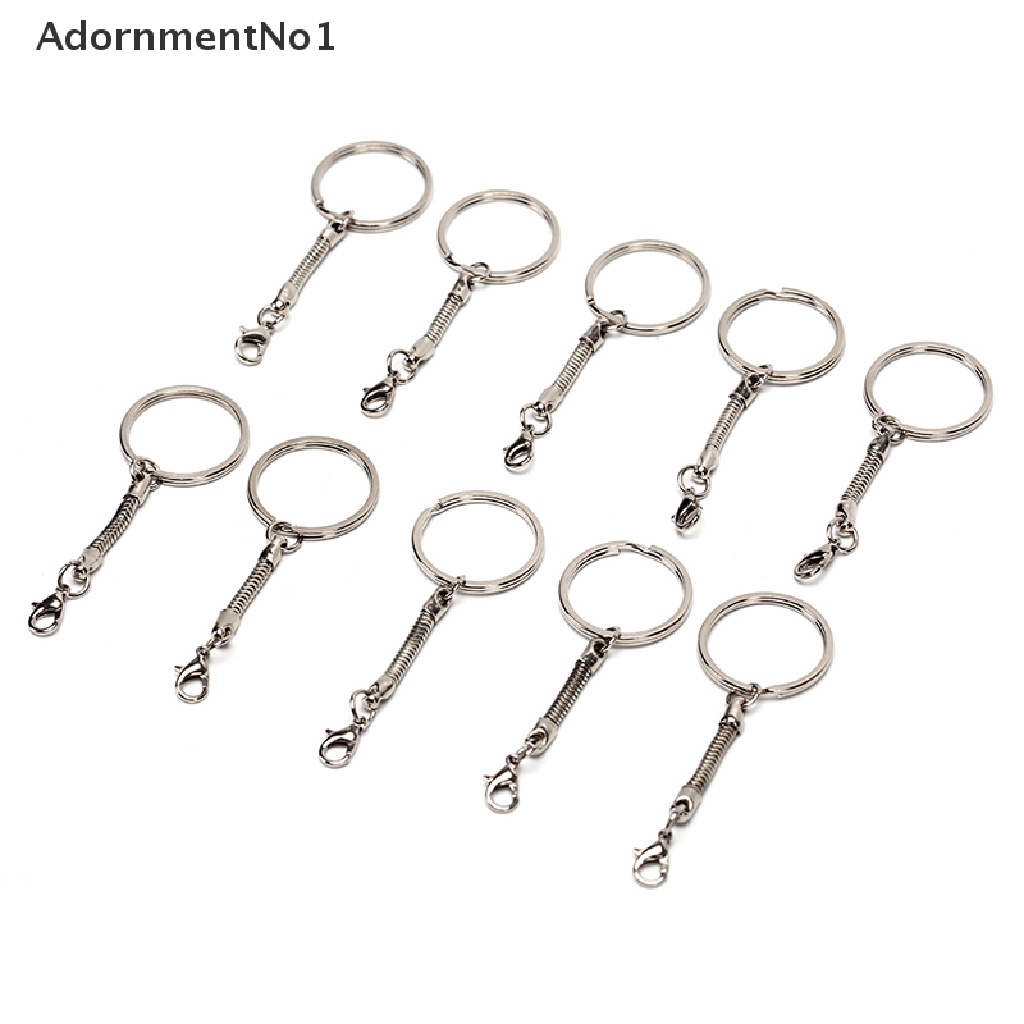 (AdornmentNo1) 10pcs / Set Gantungan Kunci Bentuk Ular Warna Silver Untuk Aksesoris Perhiasan DIY