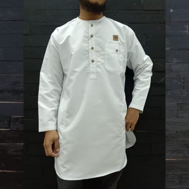 Koko gamis pakistan semi kurta khusus putih al amwa-gamis pria al amwa