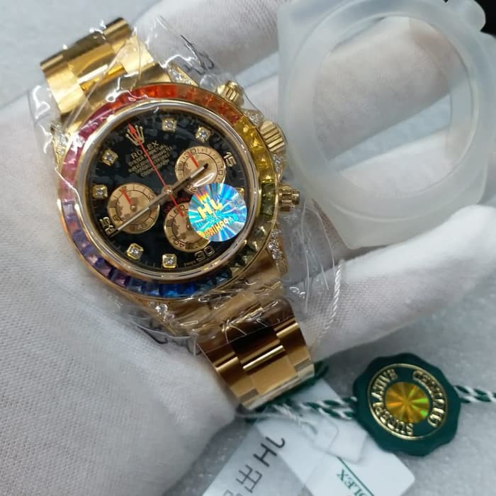 Rolex Daytona Rainbow Gold Diamond JH Best Clone 1:1 SWISS ETA AR