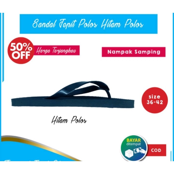 Sandal jepit hitam polos