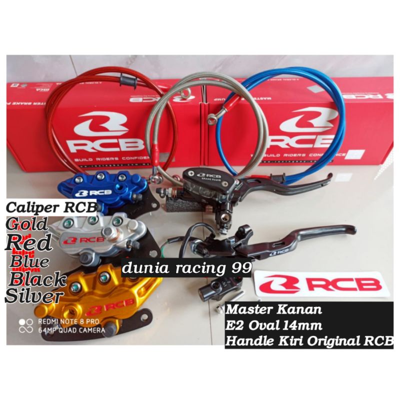 Paketan RCB Paketan Master Rem E2 E3 RCB Kanan Kiri 1 Set Kaliper RCB Selang Rem Matic Bebek Moge