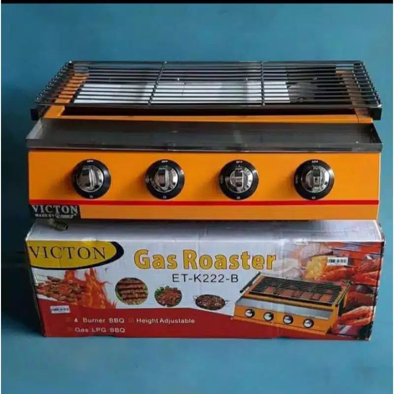 ETON ETK222 Griller 4 Burner Kompor Panggang 4 Tungku Komersil Gas BBQ GEA Grill Panggangan ETK-222