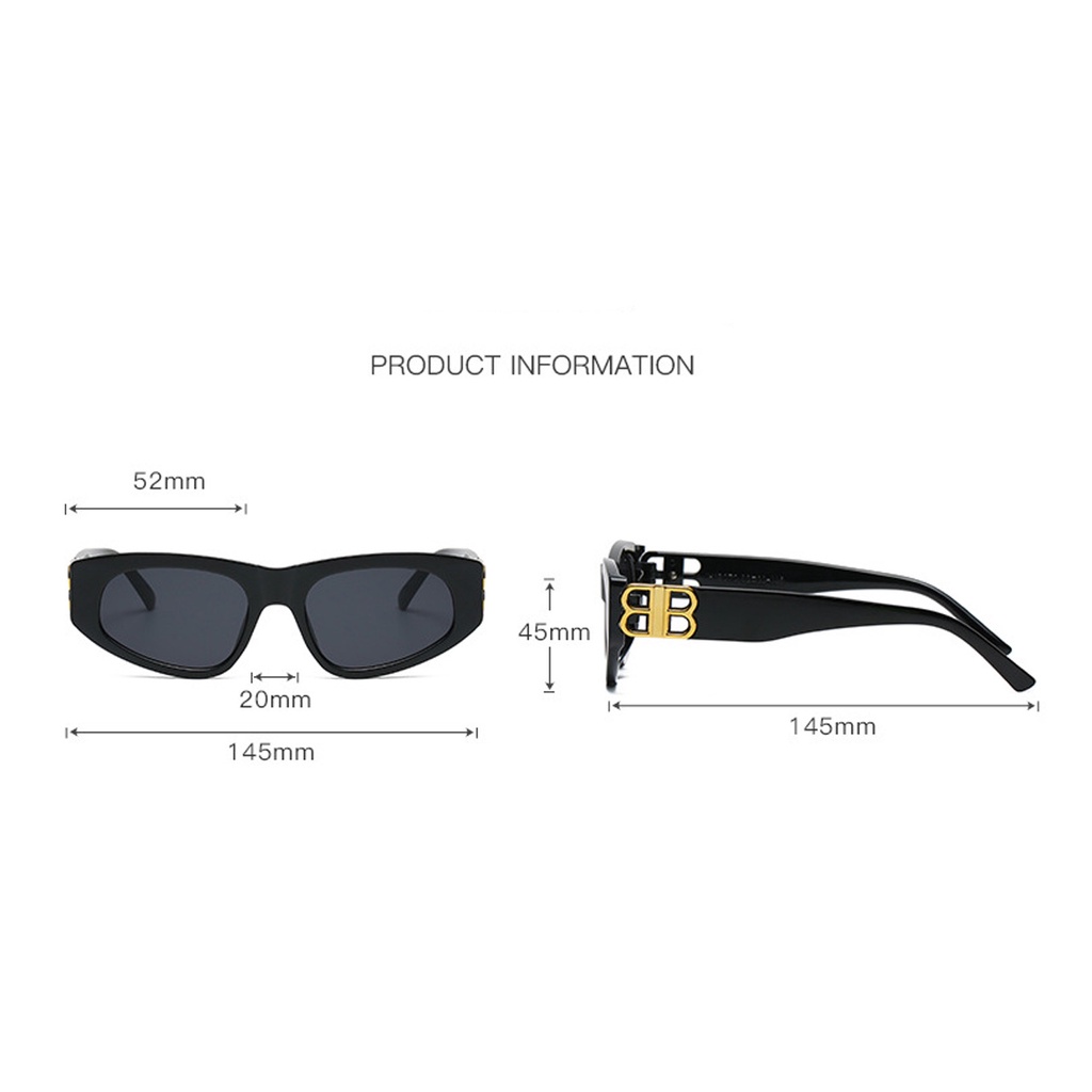 2022 Kacamata Hitam Wanita Model Cat Eye Retro Frame Kecil