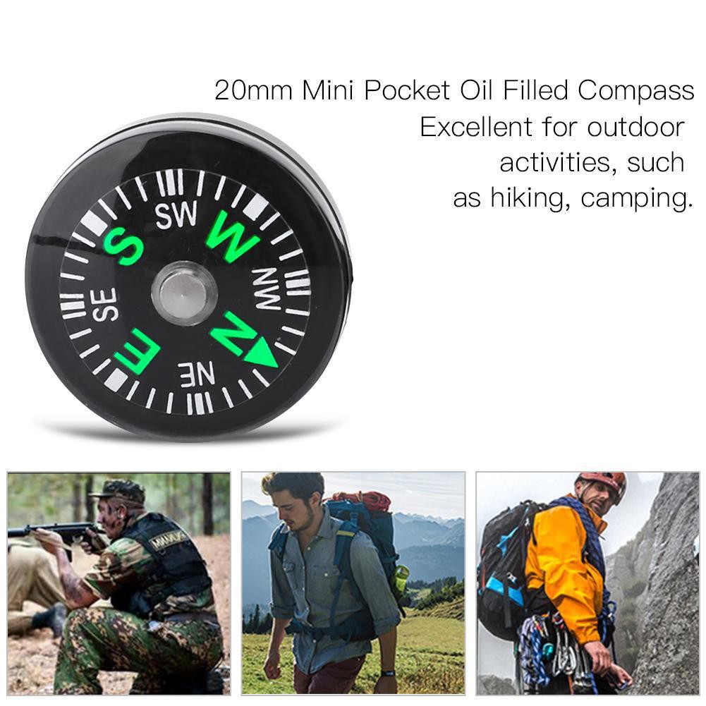 Kompas Mini Bundar Portable ukuran 20mm untuk hiking dan camping