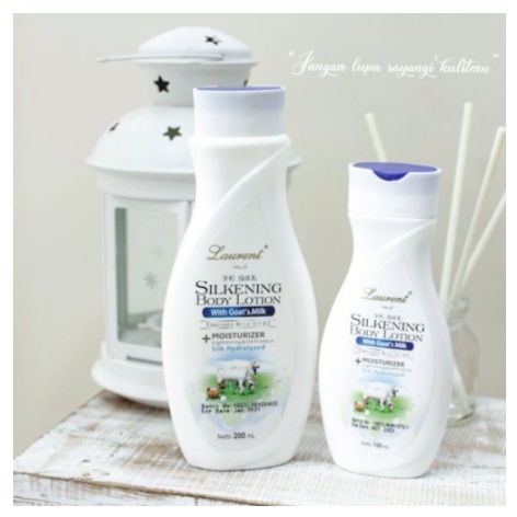 SILKENING  BODY LOTION 200ML / LAURENT SILKENING BODYLOTION /BODY LOTION PEMUTIH TUBUH /BODY LOTION SUSU KAMBING
