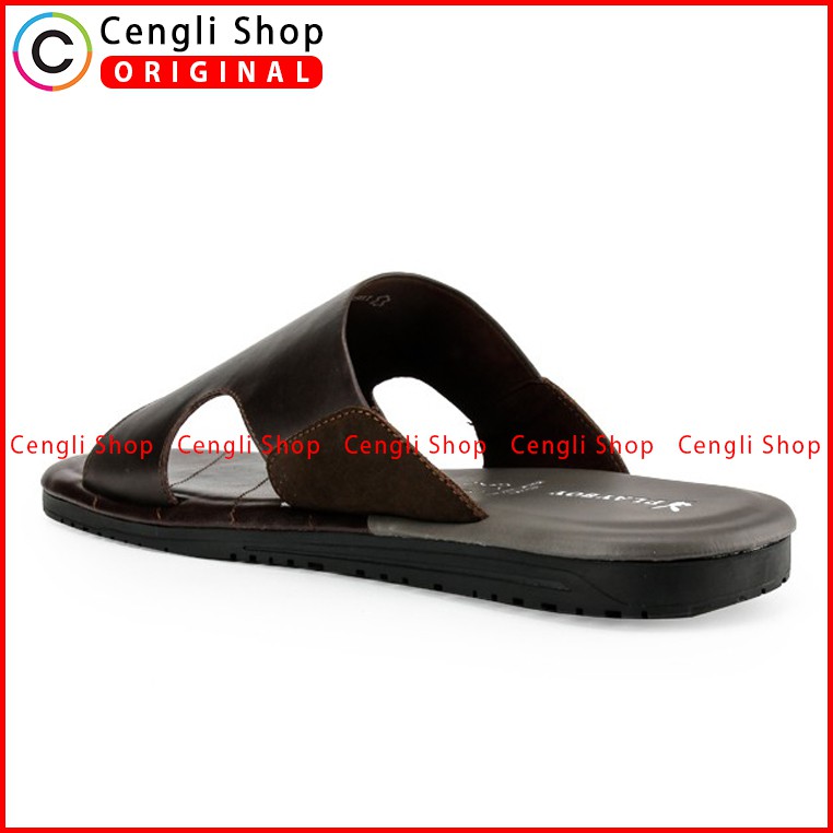 PLAYBOY SANDAL KULIT CASUAL PRIA ORIGINAL TERBARU BRANDED COKLAT PLE0