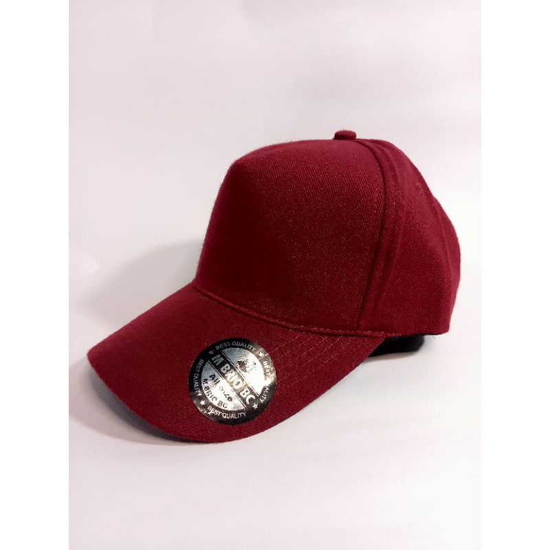Topi model snapback warna merah maroon polosan murah