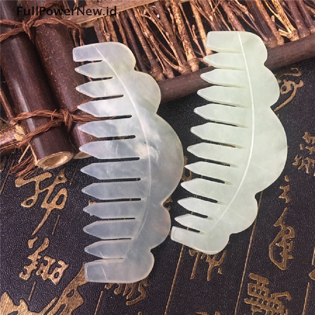 1pc Sisir Giok Gua Sha Alami Untuk Pijat Spa Akupunktur Kepala