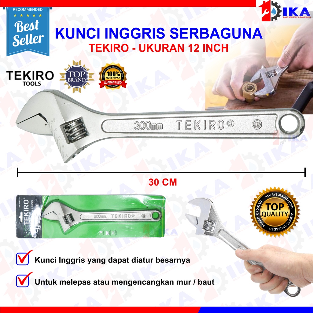 TEKIRO Kunci Inggris 8&quot; 10&quot; 12&quot; / Adjustable Wrench 8 10 12 INCH Type EU