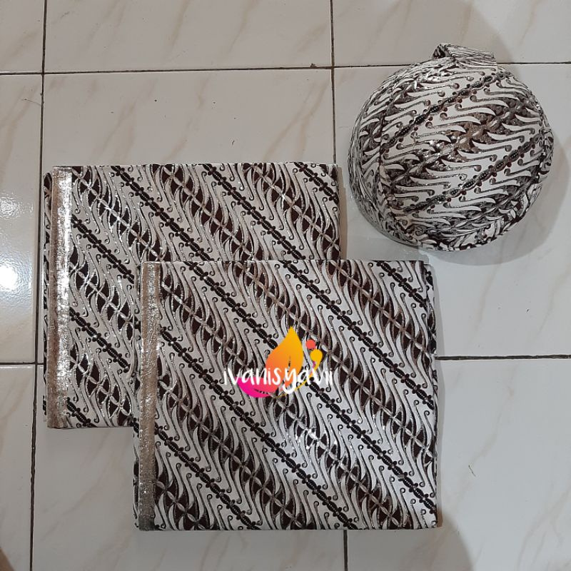 Jarik INSTAN + Blangkon Pengantin, Motif Samurai