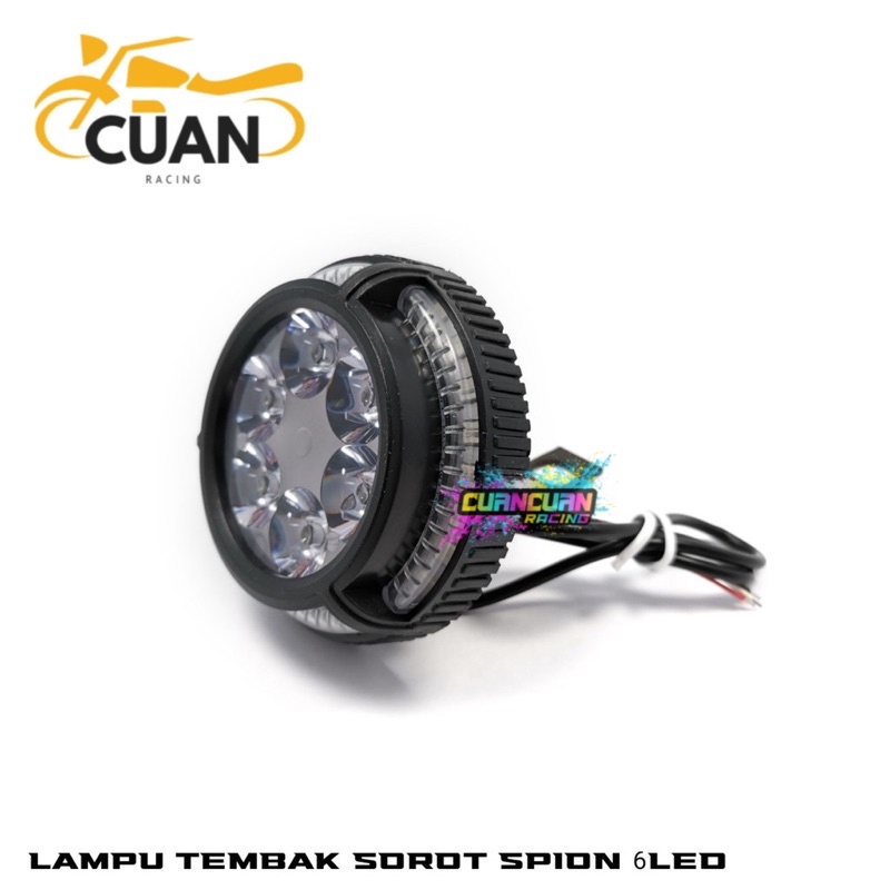 lampu tembak sorot led brecket spion 6mata dengan angel aye 5 mode