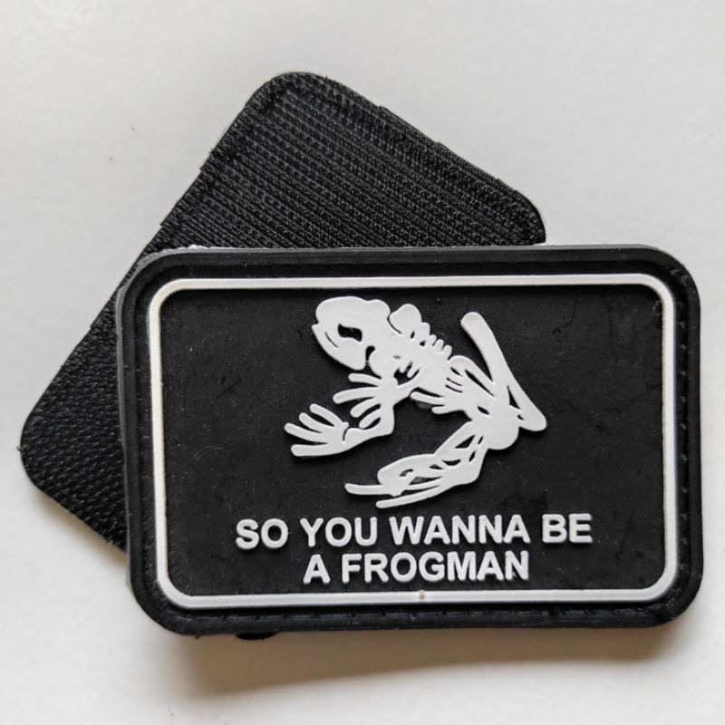 patch rubber logo so you wanna be a FROGMAN/rubber patch navy seals/tempelan emblem karet velcro