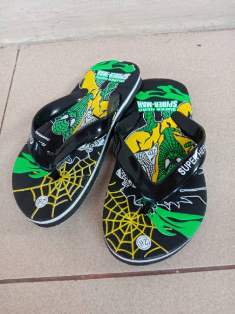 Sandal jepit anak /motip sepiderman