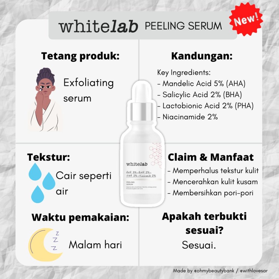 BPOM WHITELAB PEELING SERUM AHA BHA PHA 15ML / SERUM WAJAH WHITE LAB / SYE