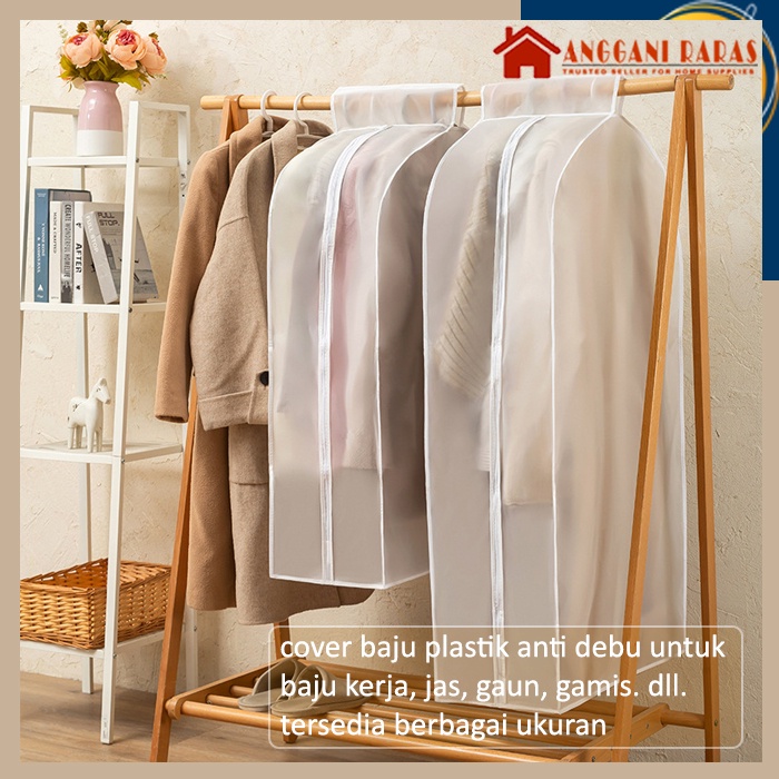 Cover Baju Gantung Plastik Anti Debu Organizer Baju Pelindung Pakaian Dres Gaun Jas Gamis