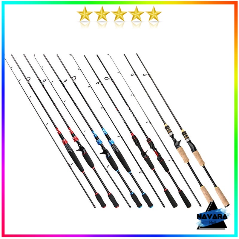 Kabinwang Joran Pancing Casting dan spinning 1.80M 2.1M 2.4M Gun Handle Carbon Fiber 2 Segments