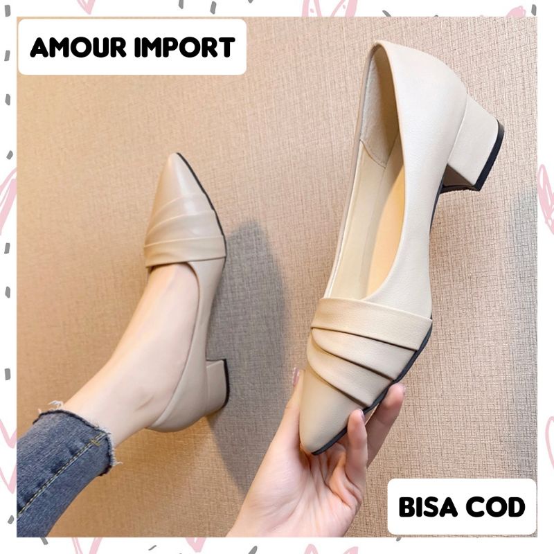 ( AMOUR ) High Heels Wanita Import Fashion / Sepatu Wanita Heels Kerja T-518