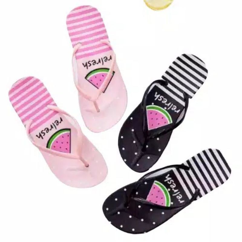 SANDAL JEPIT WANITA MOTIF SEMANGKA