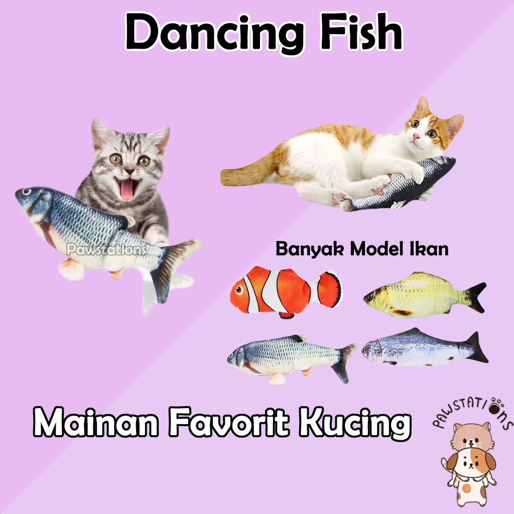 Ikan Mainan Kucing Bergoyang Ikan Bergerak Mainan Kucing Dancing Fish Cat Toy