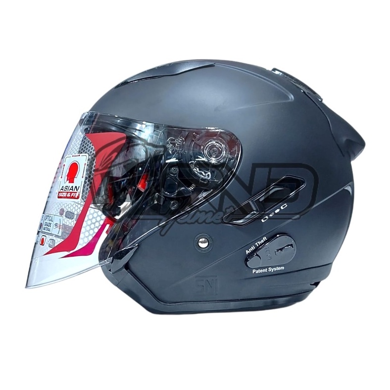 Helm KYT GALAXY FLAT R Solid Hitam Doff Double Visor SNI DOT