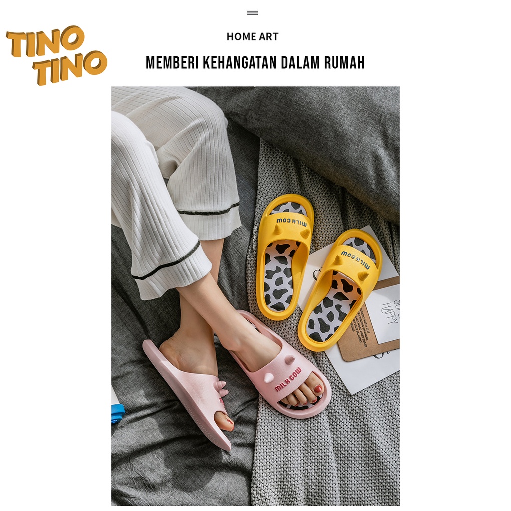 CJHS-MC TINO TINO Sandal Selop / Sandal Rumah Anti Slip Dengan Motif Sapi dan Warna Warni