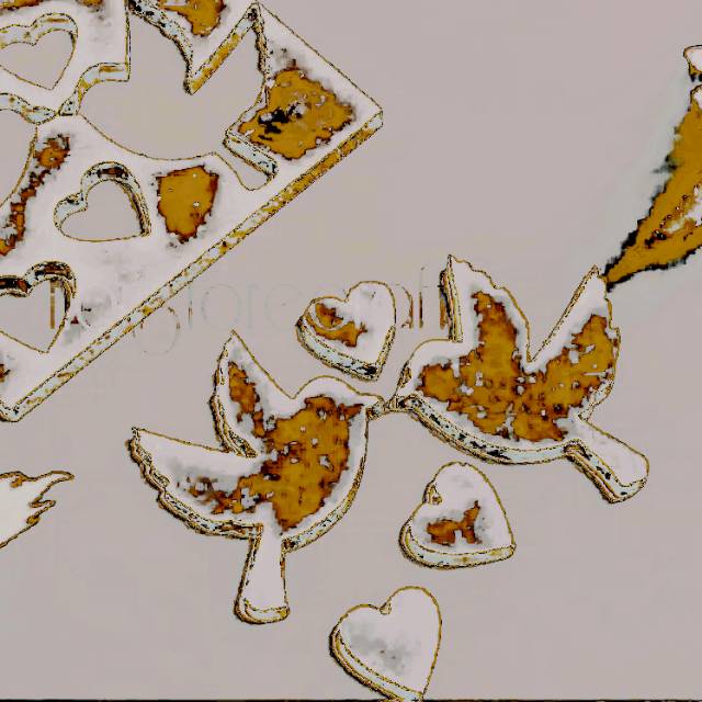 hiasan mahar Burung Kecil + love CHIPBOARD dan akrilik -BAHAN MAHAR