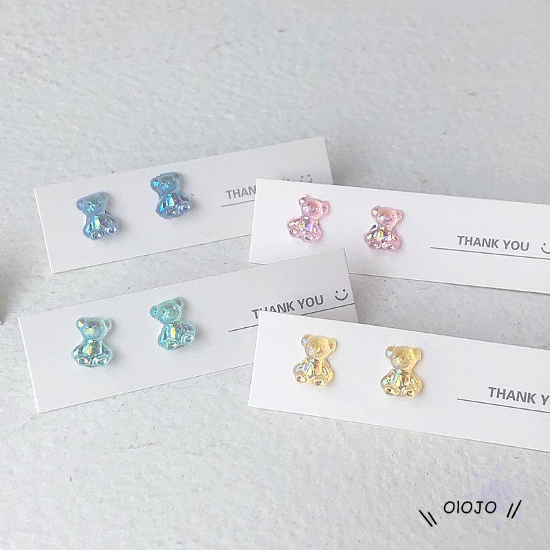 【COD】Anting Tusuk Bentuk Beruang Mini Bahan Akrilik Warna-Warni Untuk Wanita