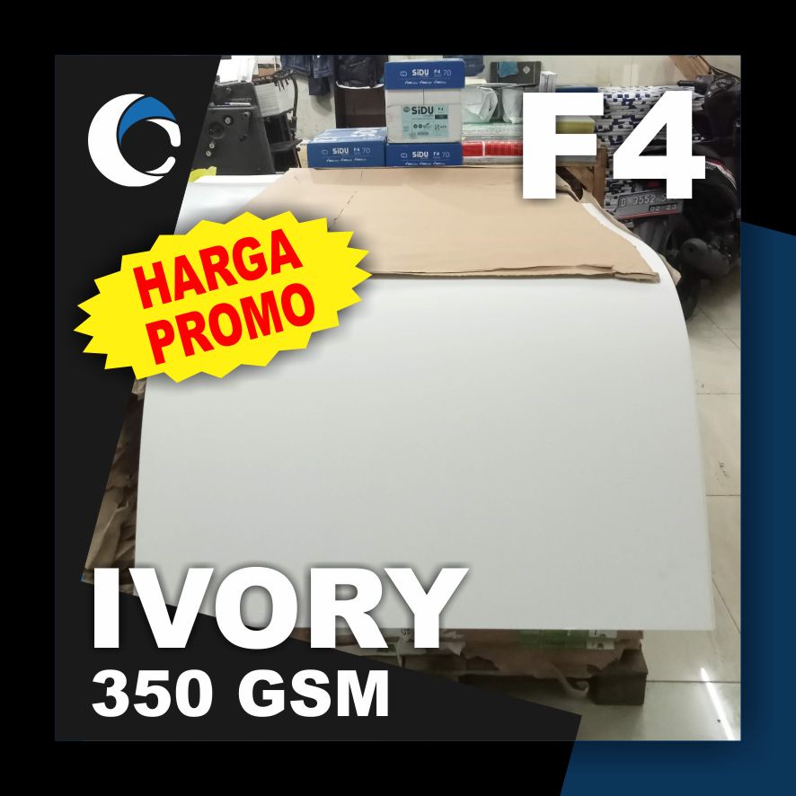 

KERTAS IVORY 350 GSM Uk [ F4 / POLIO ] 21.5 cm X 33 cm ( 50 LEMBAR )