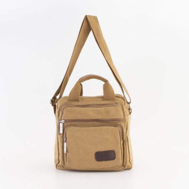 Westlink Tas Selempang Wanita Canvas Kanvas / Evander Shoulder Bag Hitam Khaki Brown Black Coklat
