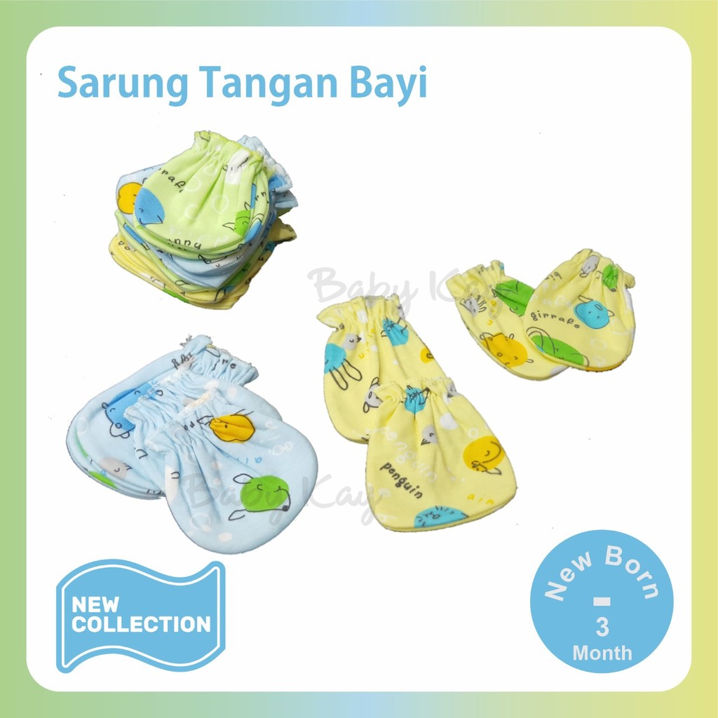 sarung tangan kaki bayi motif warna katun mitten and booties