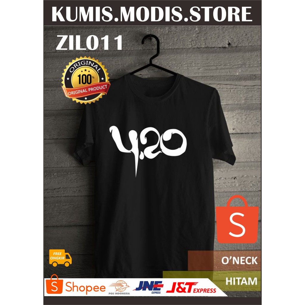 KAOS DISTRO PRIA MURAH - KAOS COWOK HITAM CASUAL - KAOS HITAM ORIGINAL -PROMO KAOS- KAOS 420 -ZIL011