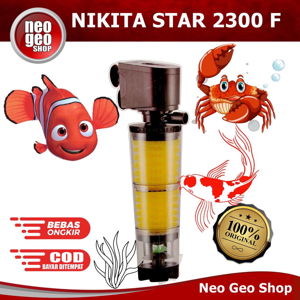 Nikita Star NS 2300F 2300 F built in Filter Mesin Pompa Power Head Aquarium