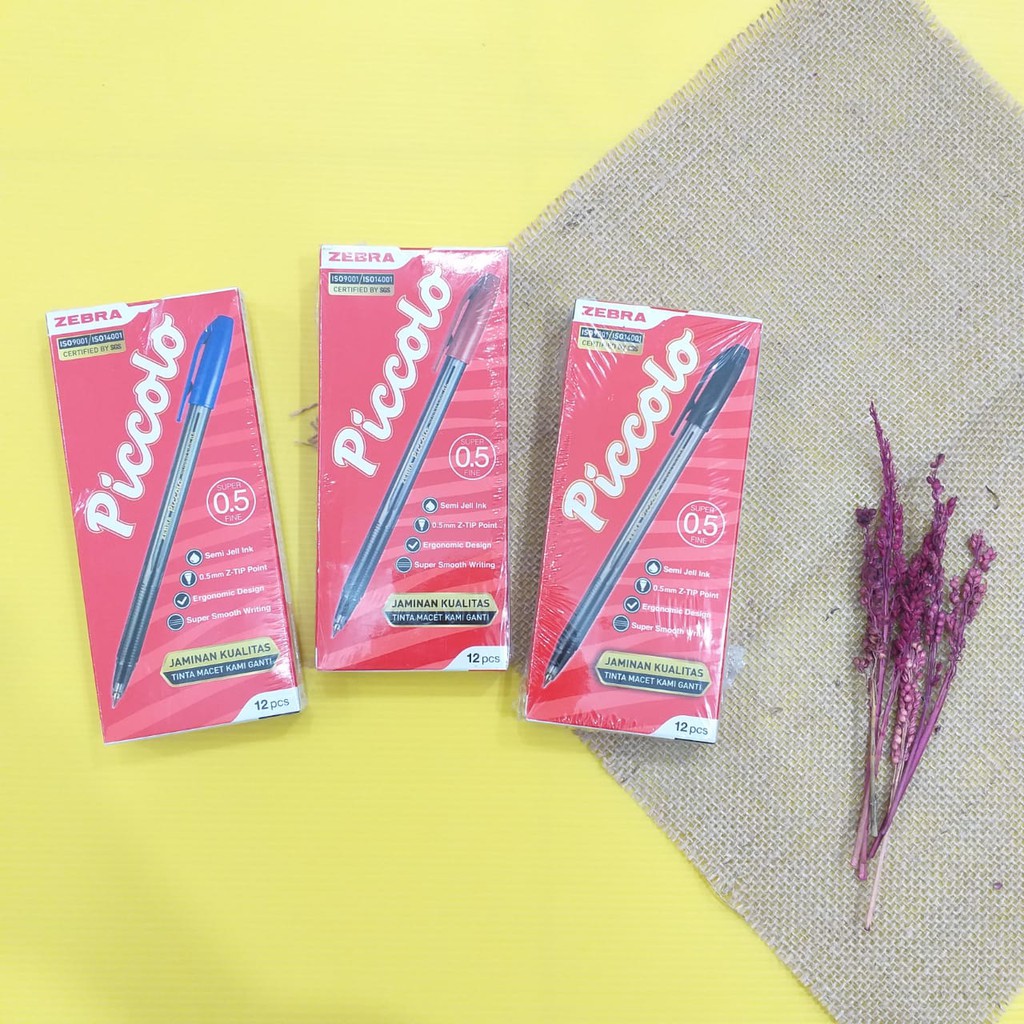 

PROMO TERMURAH!!!!BALLPEN/BOLPEN/PULPEN/BALLPOINT FINE 0.5 ZEBRA PICCOLO PERPAK ISI 12 PCS