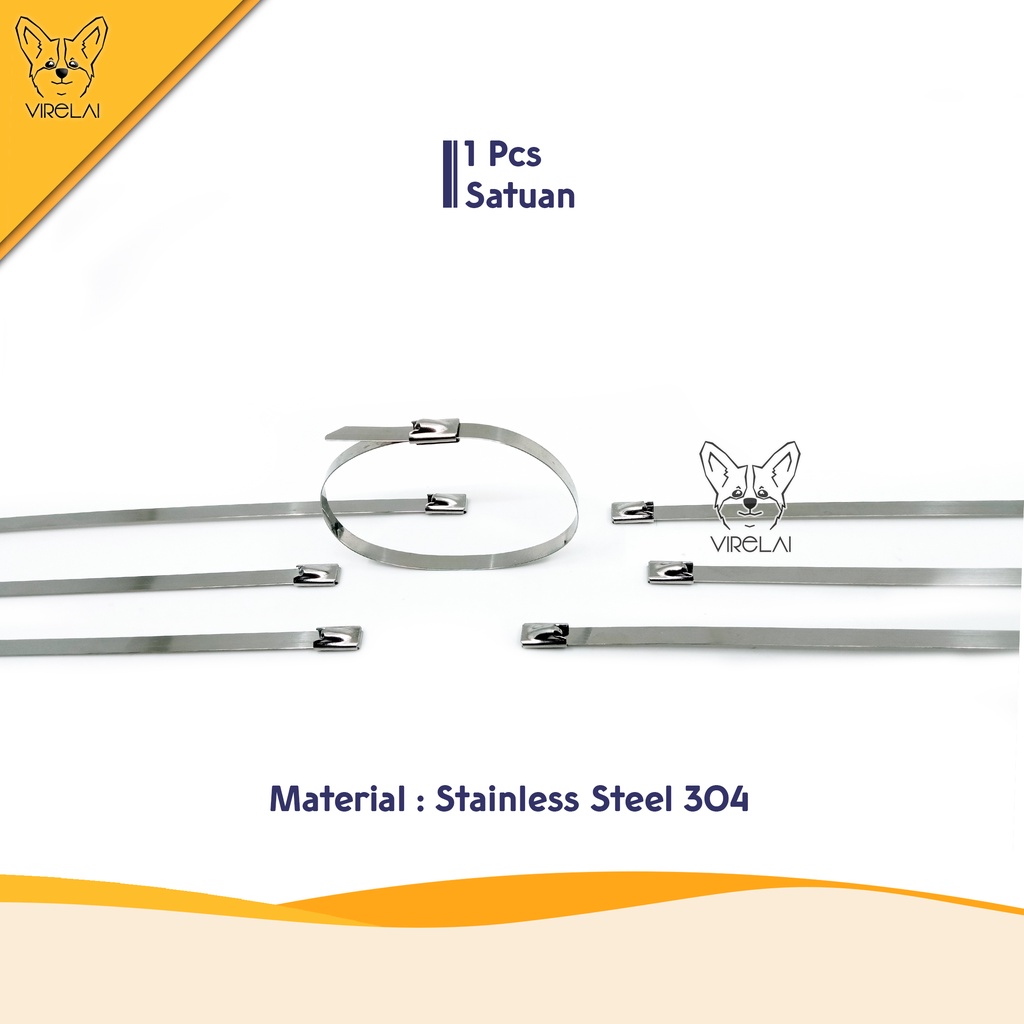 [SATUAN] Kabel Ties / Cable Tie Stainless SS304 Anti Karat 4.6 mm Exhaust / Knalpot Motor-Mobil