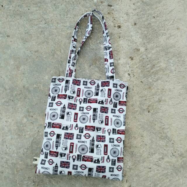 Tas simple totebag London vintage