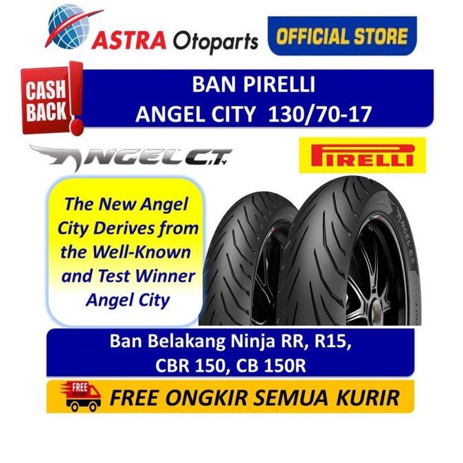 Pirelli Angel City 130/70-17M/CTL 62S AngCTR - Ban Belakang (3243400) ASTR4OTO dijamin