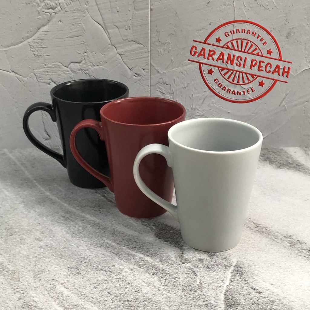 GELAS KERAMIK MUG ELEGANT MAROON/GREY | Shopee Indonesia