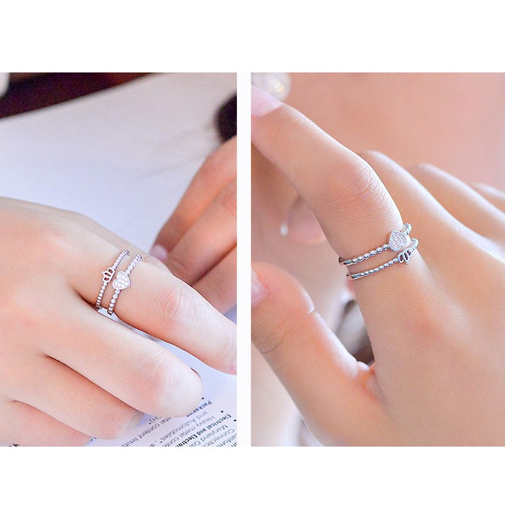 Cincin Berlian Imitasi Cinta Crown Fashion Korea rings