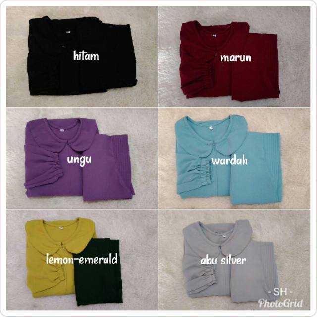 Gamis Zahira set Wollycrepe / gamis syar'i / gamis set murah