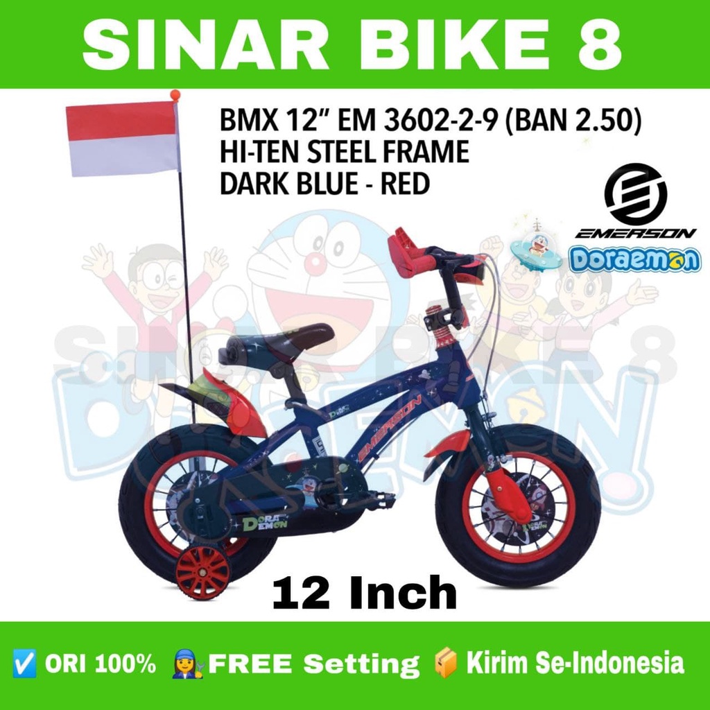 Sepeda Anak Laki BMX EMERSON DORAEMON EM-3602-2- 9 Uk 12 16 18 Inch