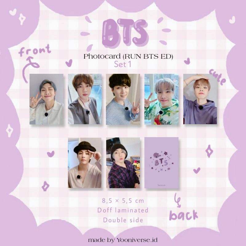 BTS Photocard (RUN BTS ED) - set 1